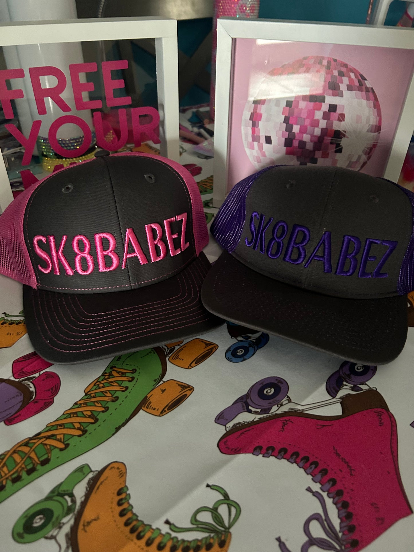 SK8BABEZ & SK8BROZ Raised Font Trucker Hat