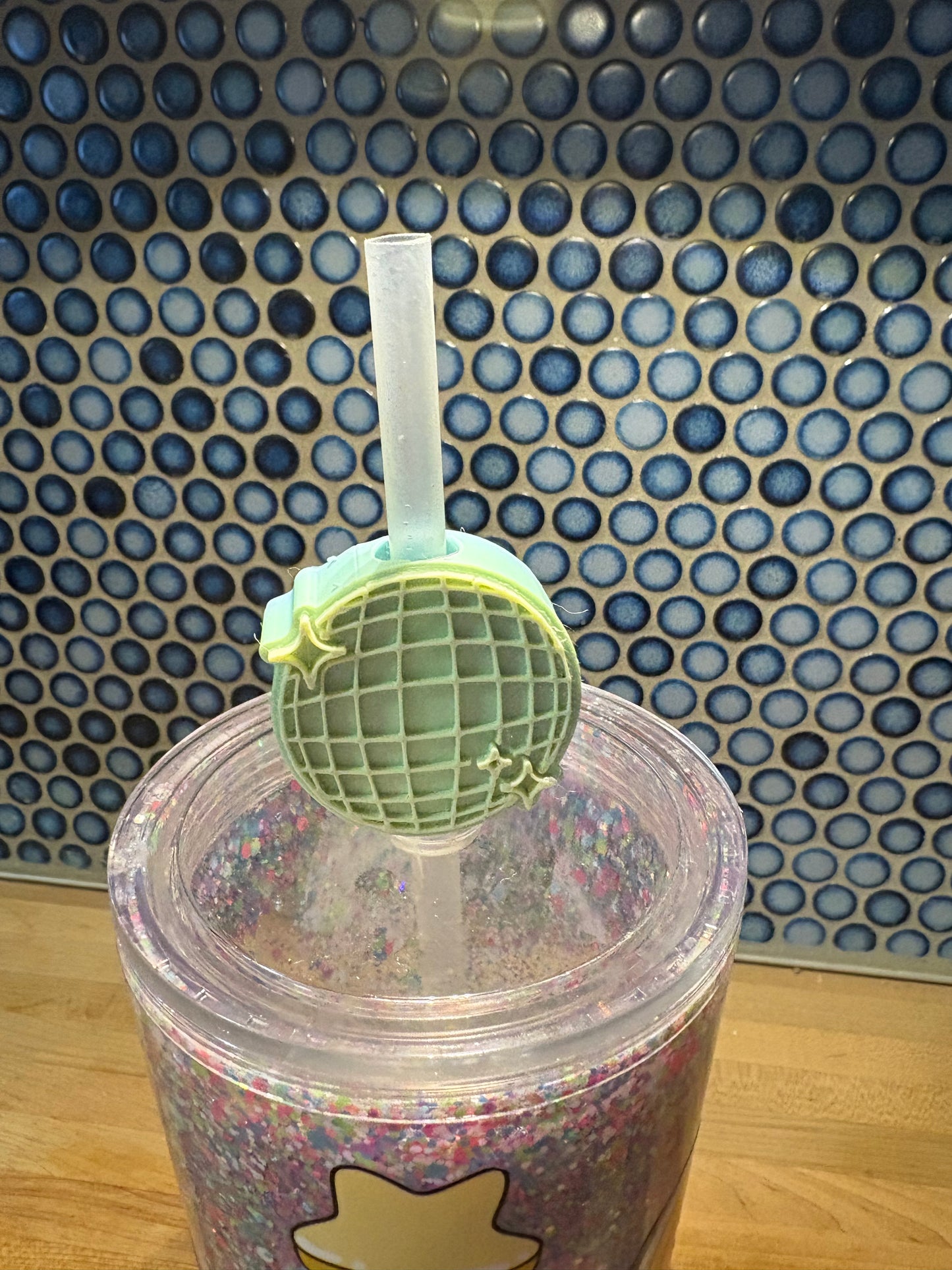 Straw Topper Mirror Ball