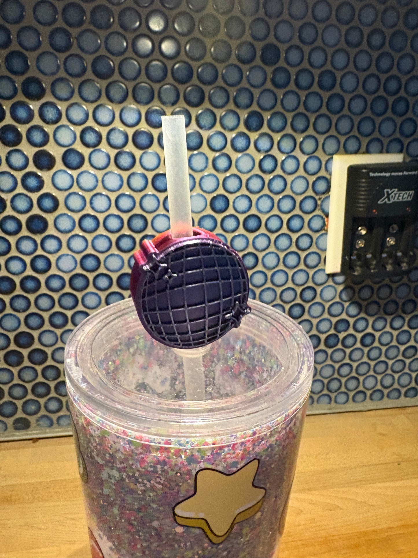 Straw Topper Mirror Ball