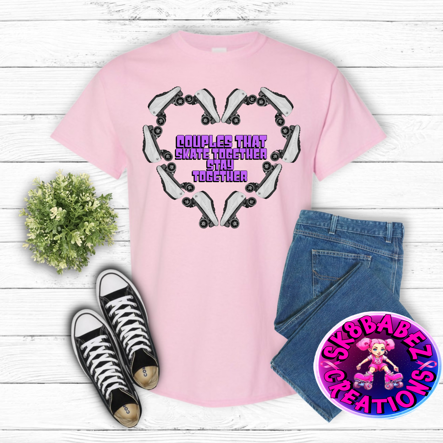 Couples who skate together stay together graphic shirt