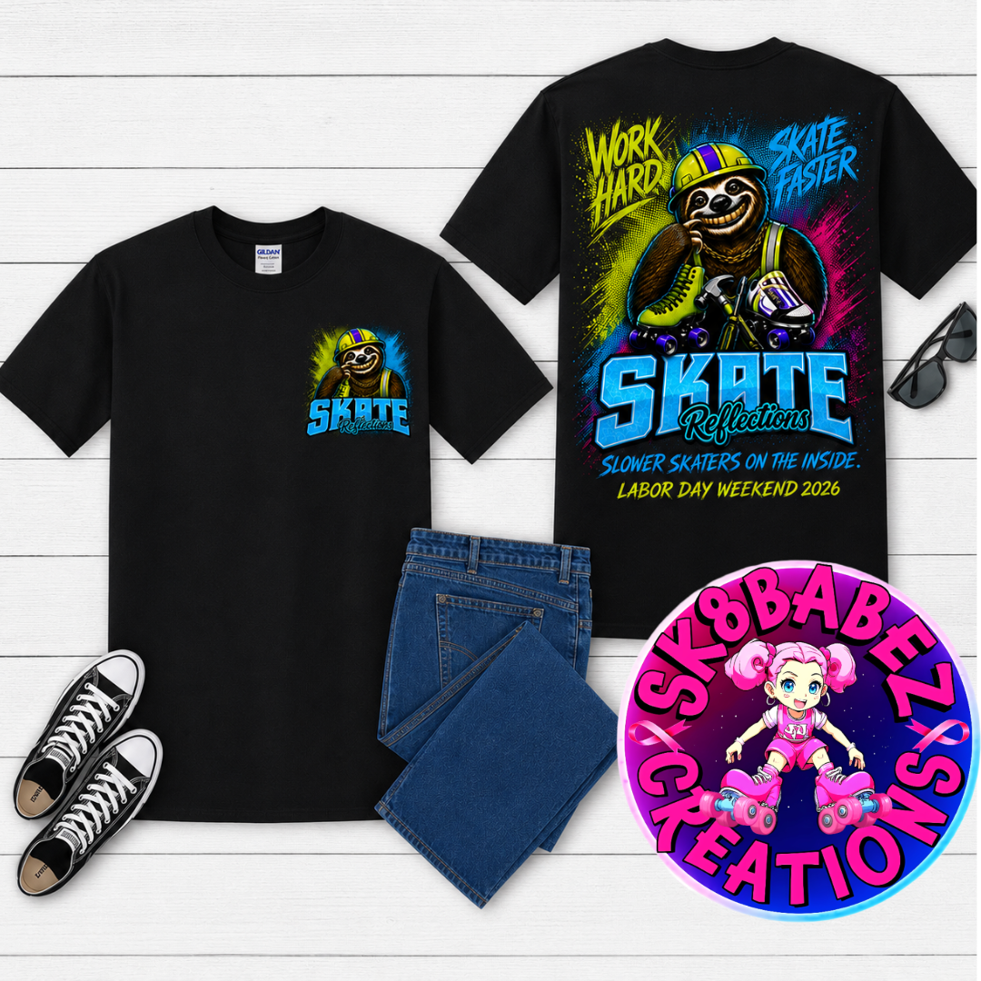 Skate Reflections Labor Day Weekend Event – Work Hard. Skate Faster. T-Shirt