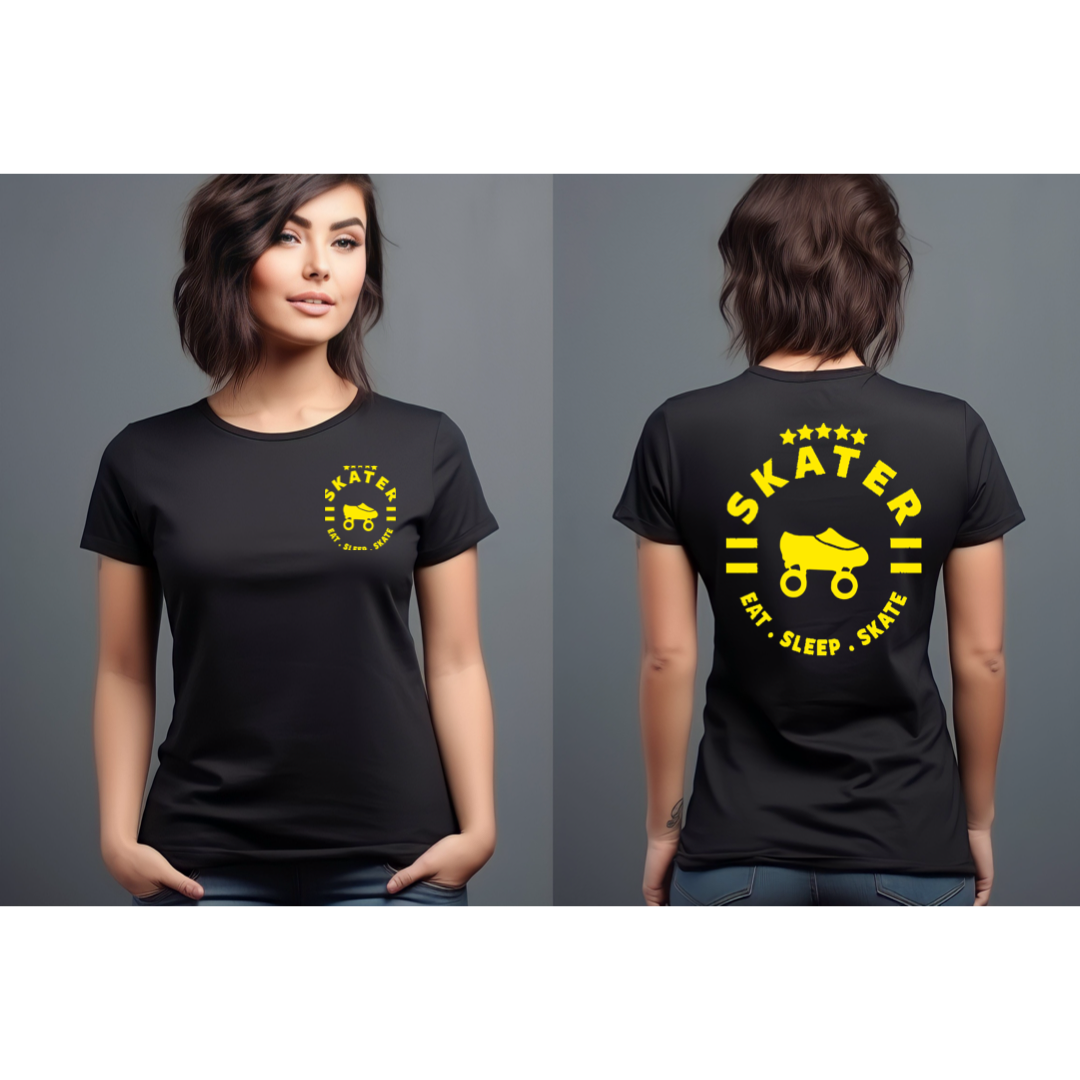 NEW!!! Skater Eat.Sleep.Skate Women’s Graphic T-Shirt(Colored Design)