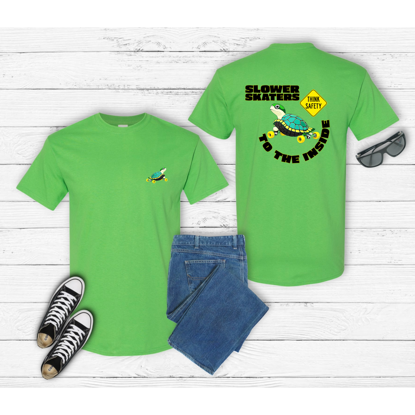 Slower Skaters to the Inside Graphic T-Shirt(unisex)