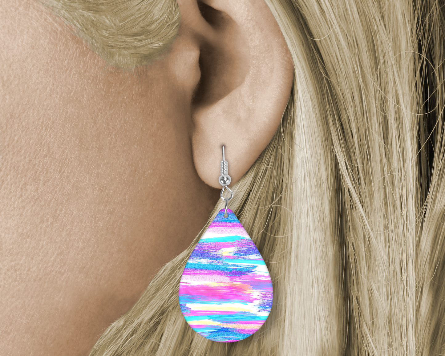 Pattern (sublimated) Tear Drop Earrings