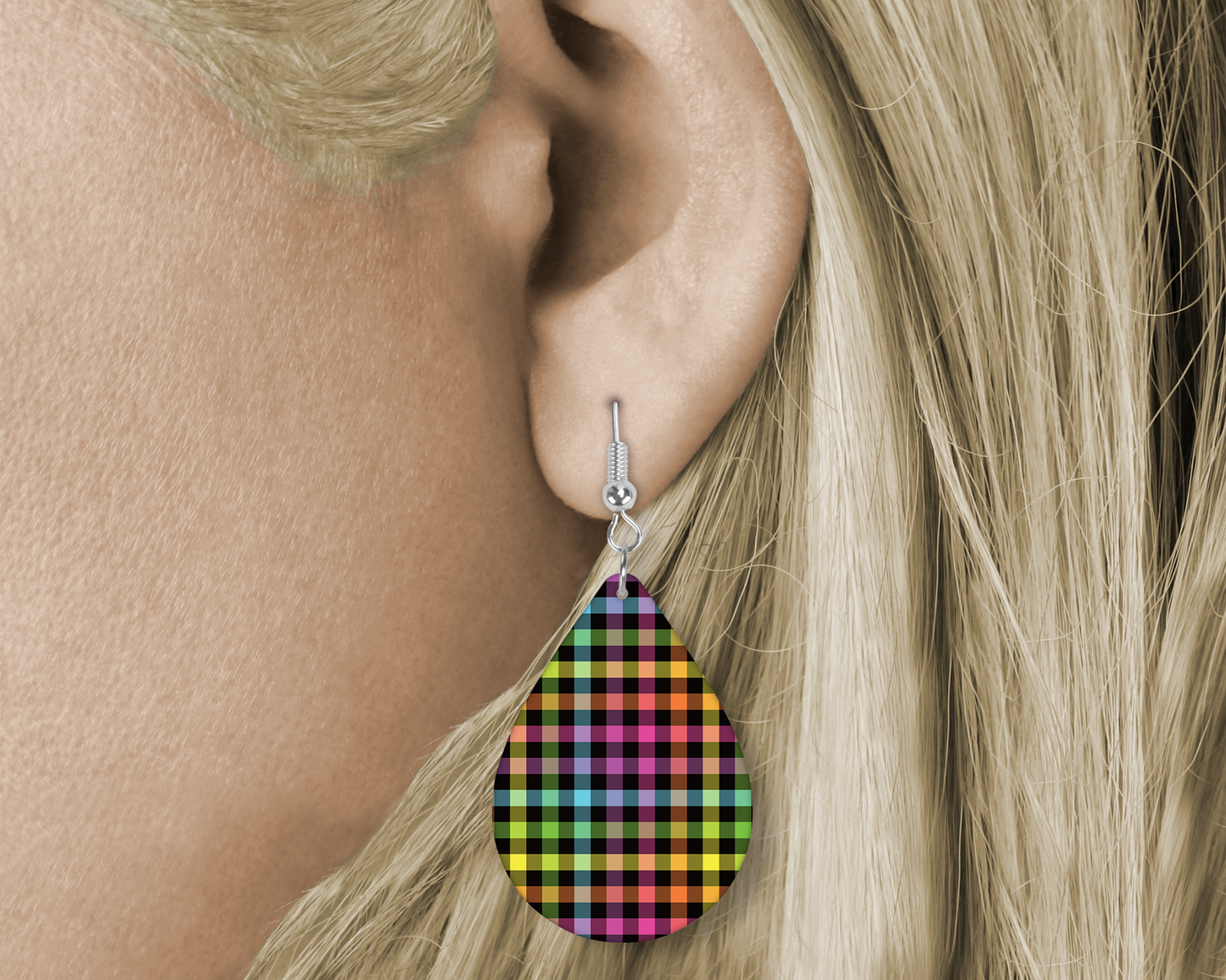 Pattern (sublimated) Tear Drop Earrings