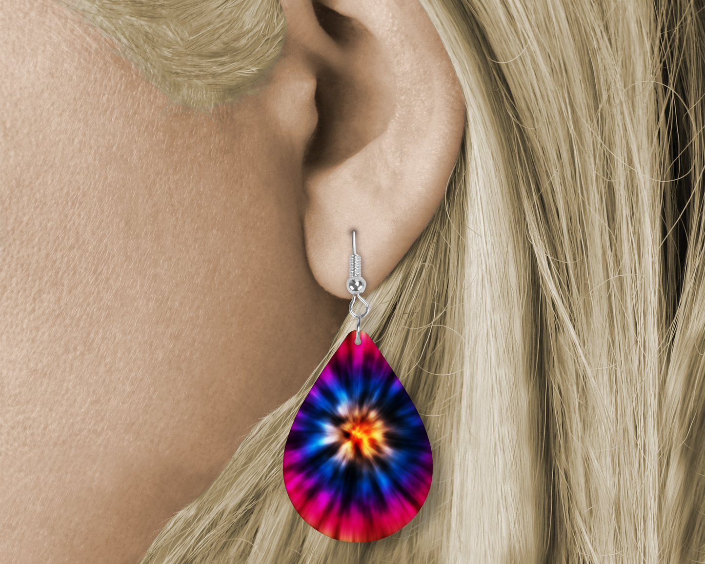 Tie- Dye (Sublimated) Tear Drop Earrings