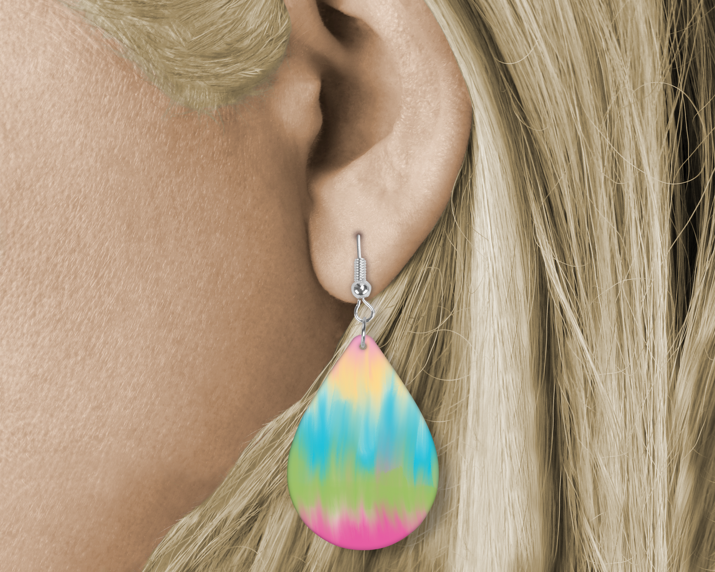Tie- Dye (Sublimated) Tear Drop Earrings