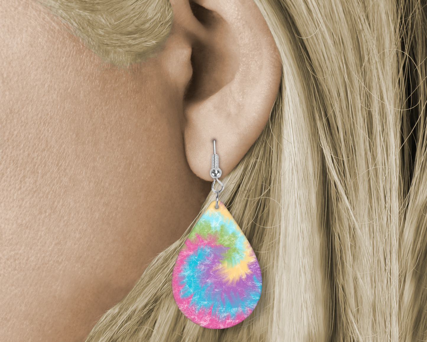 Tie- Dye (Sublimated) Tear Drop Earrings