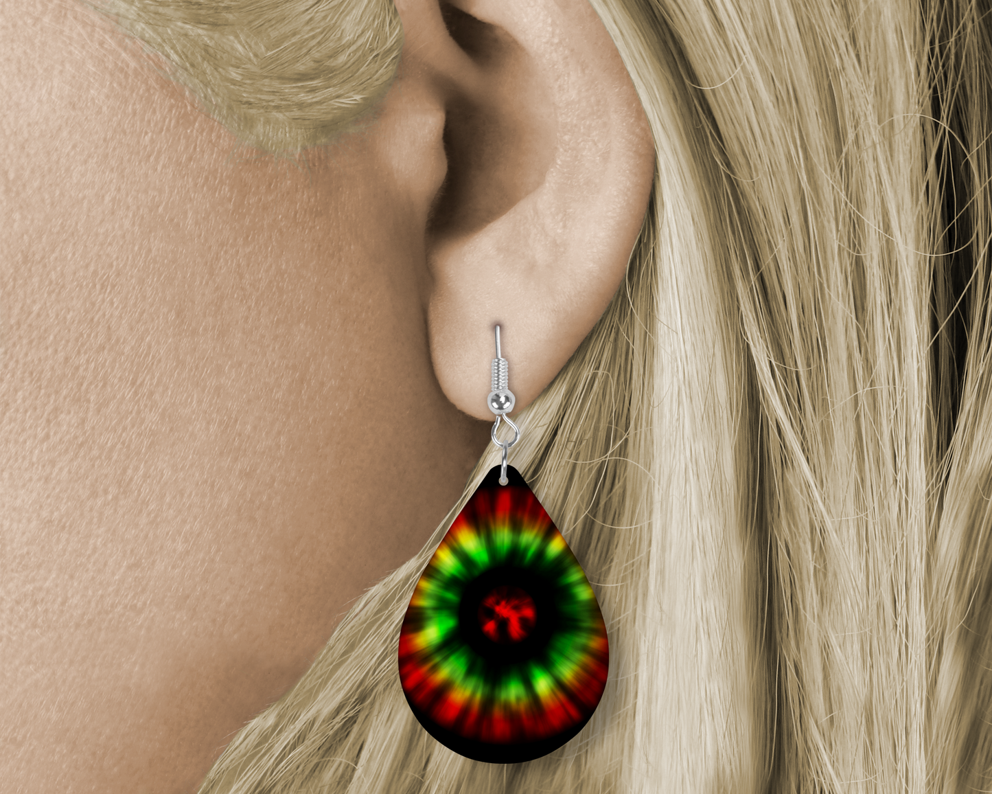 Tie- Dye (Sublimated) Tear Drop Earrings