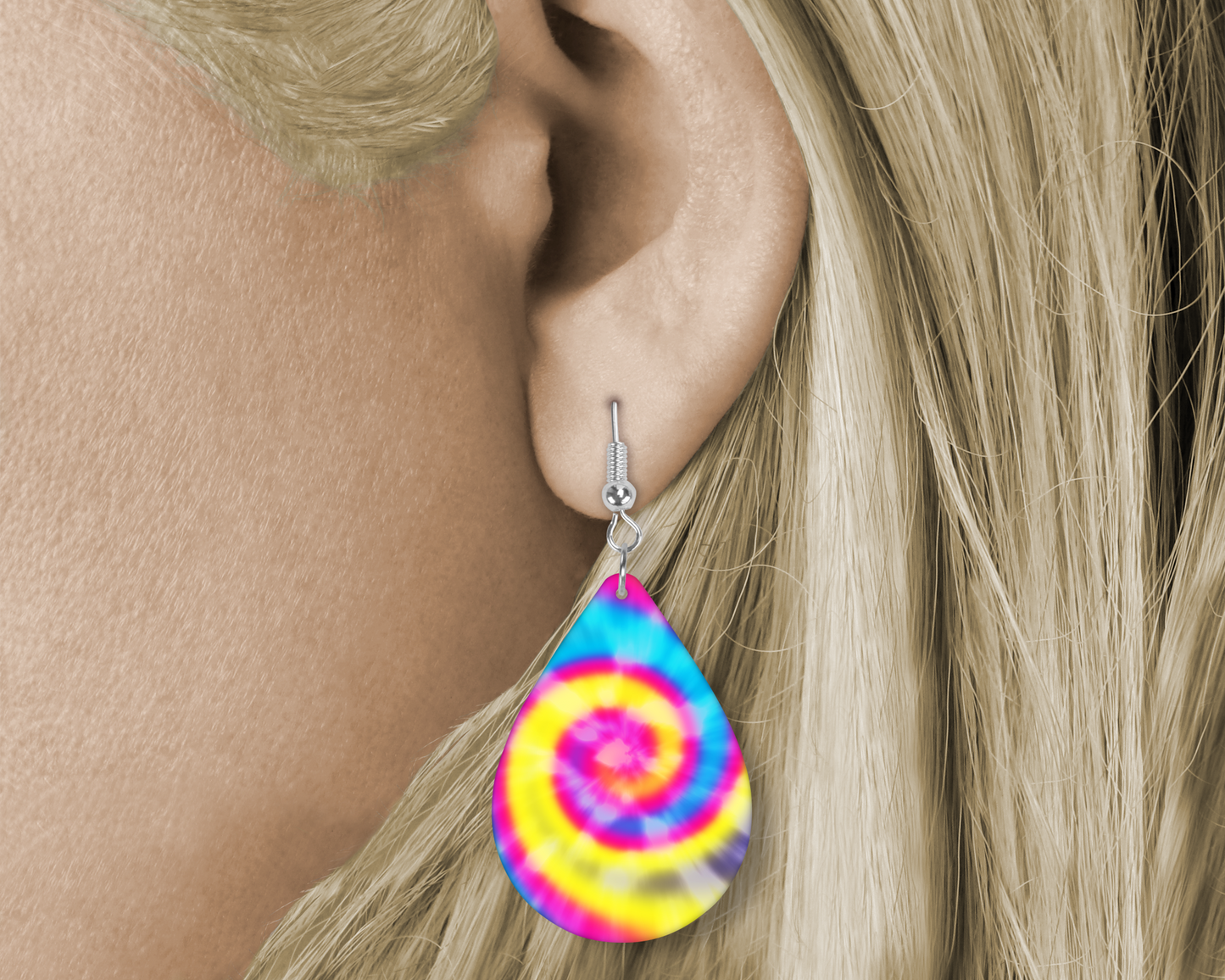 Tie- Dye (Sublimated) Tear Drop Earrings