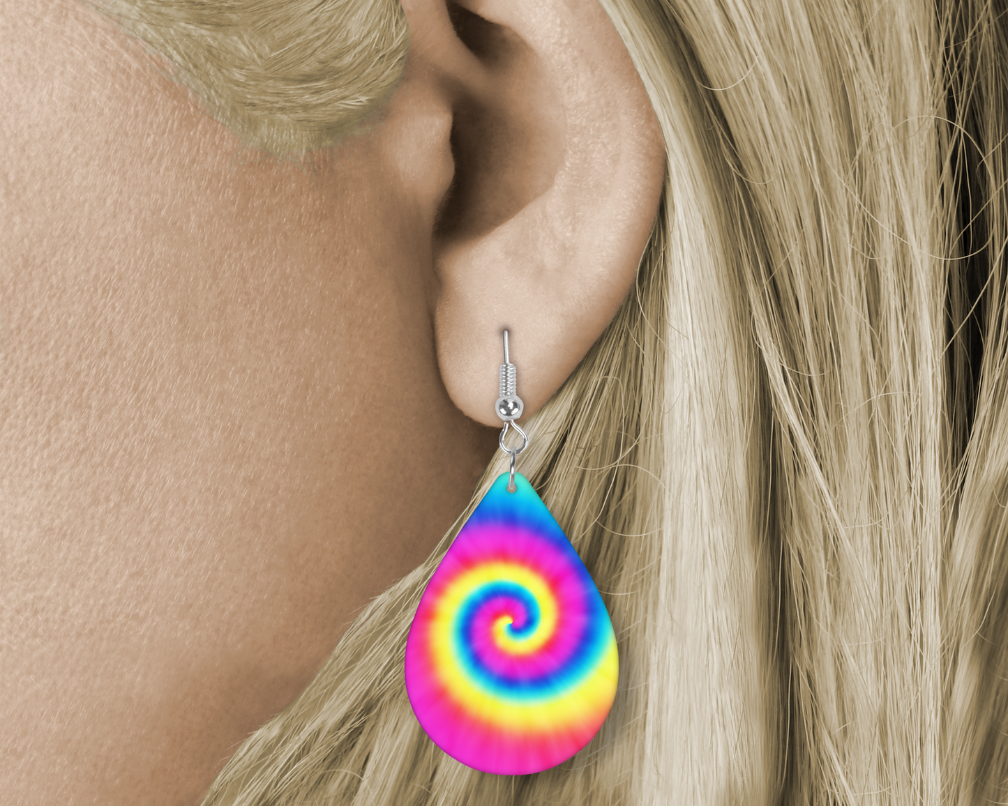 Tie- Dye (Sublimated) Tear Drop Earrings