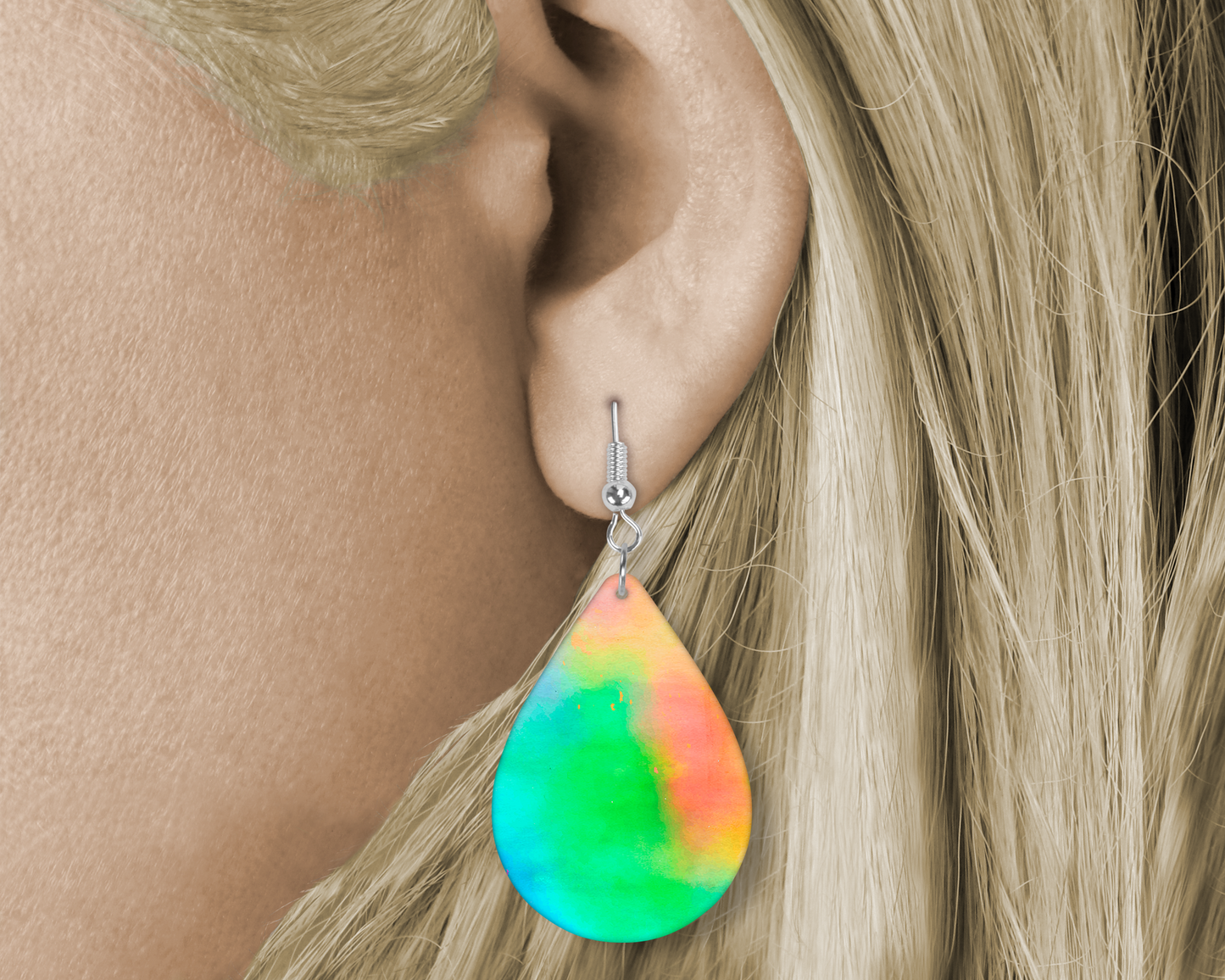 Tie- Dye (Sublimated) Tear Drop Earrings