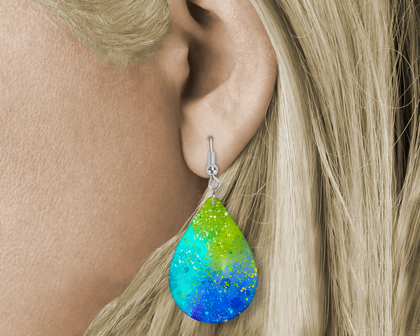 Tie- Dye (Sublimated) Tear Drop Earrings