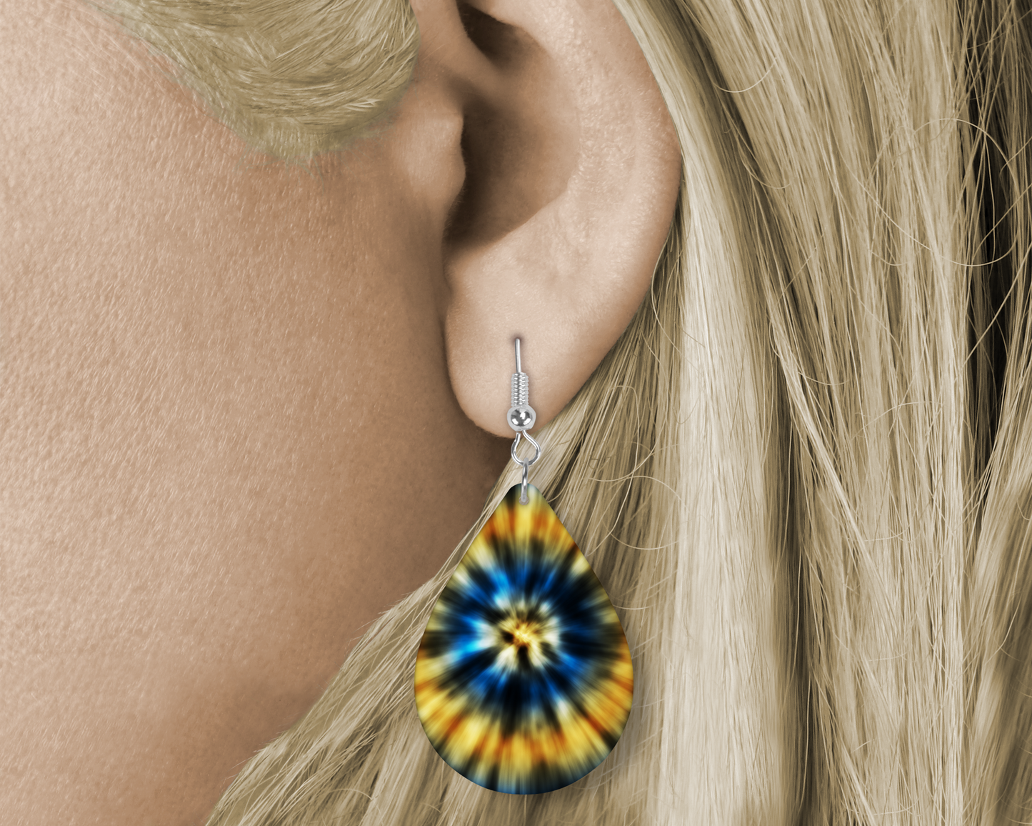 Tie- Dye (Sublimated) Tear Drop Earrings