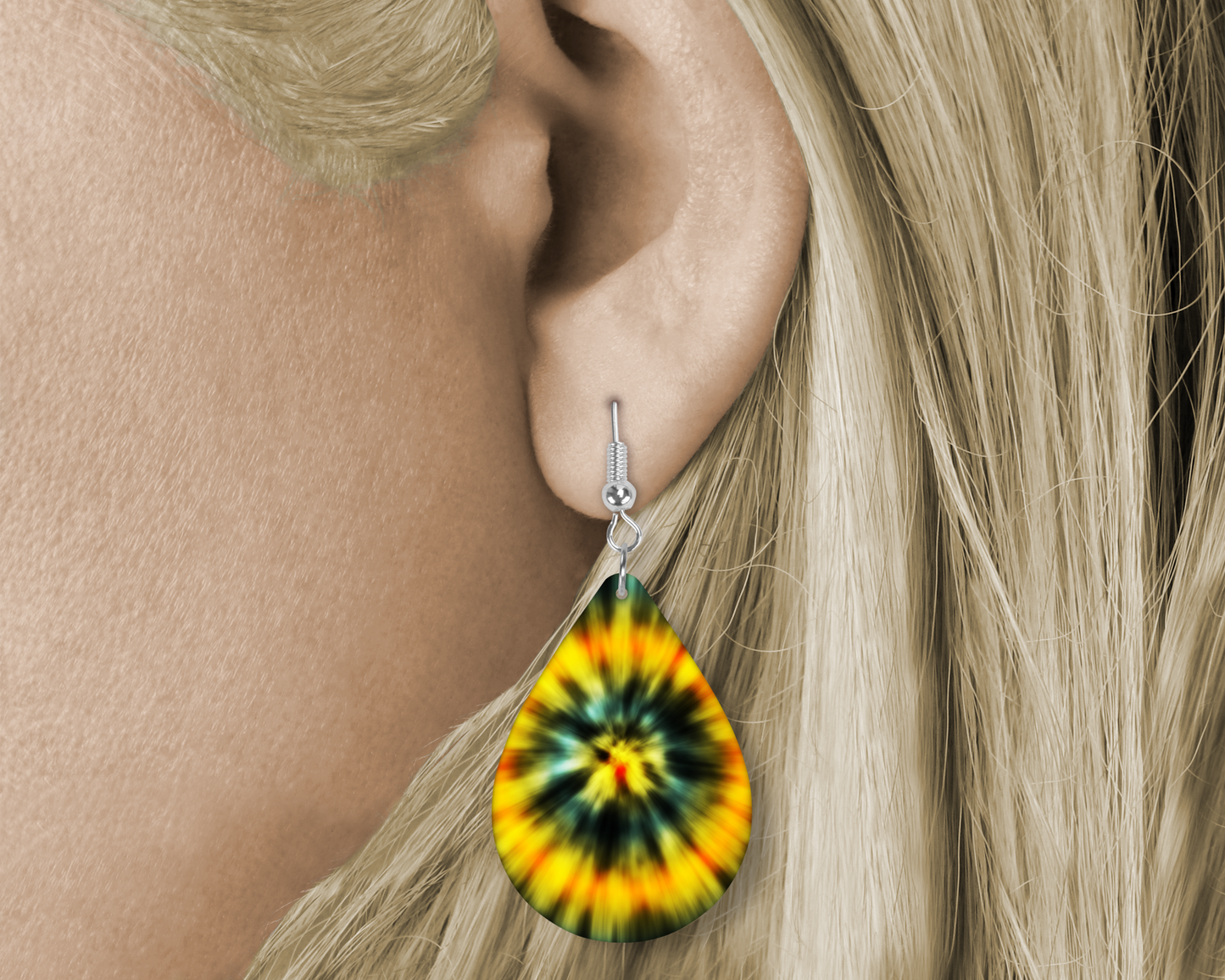 Tie- Dye (Sublimated) Tear Drop Earrings