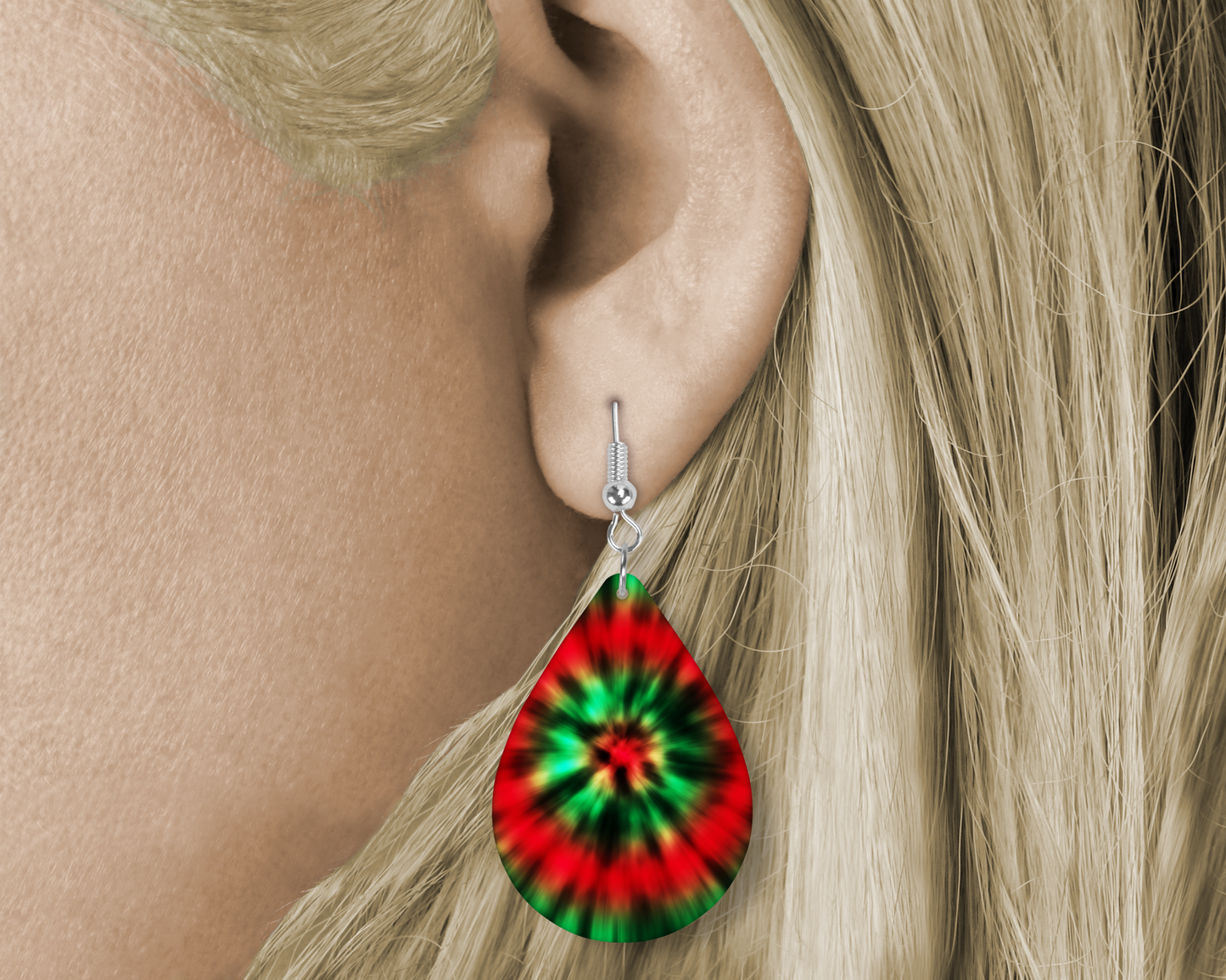 Tie- Dye (Sublimated) Tear Drop Earrings