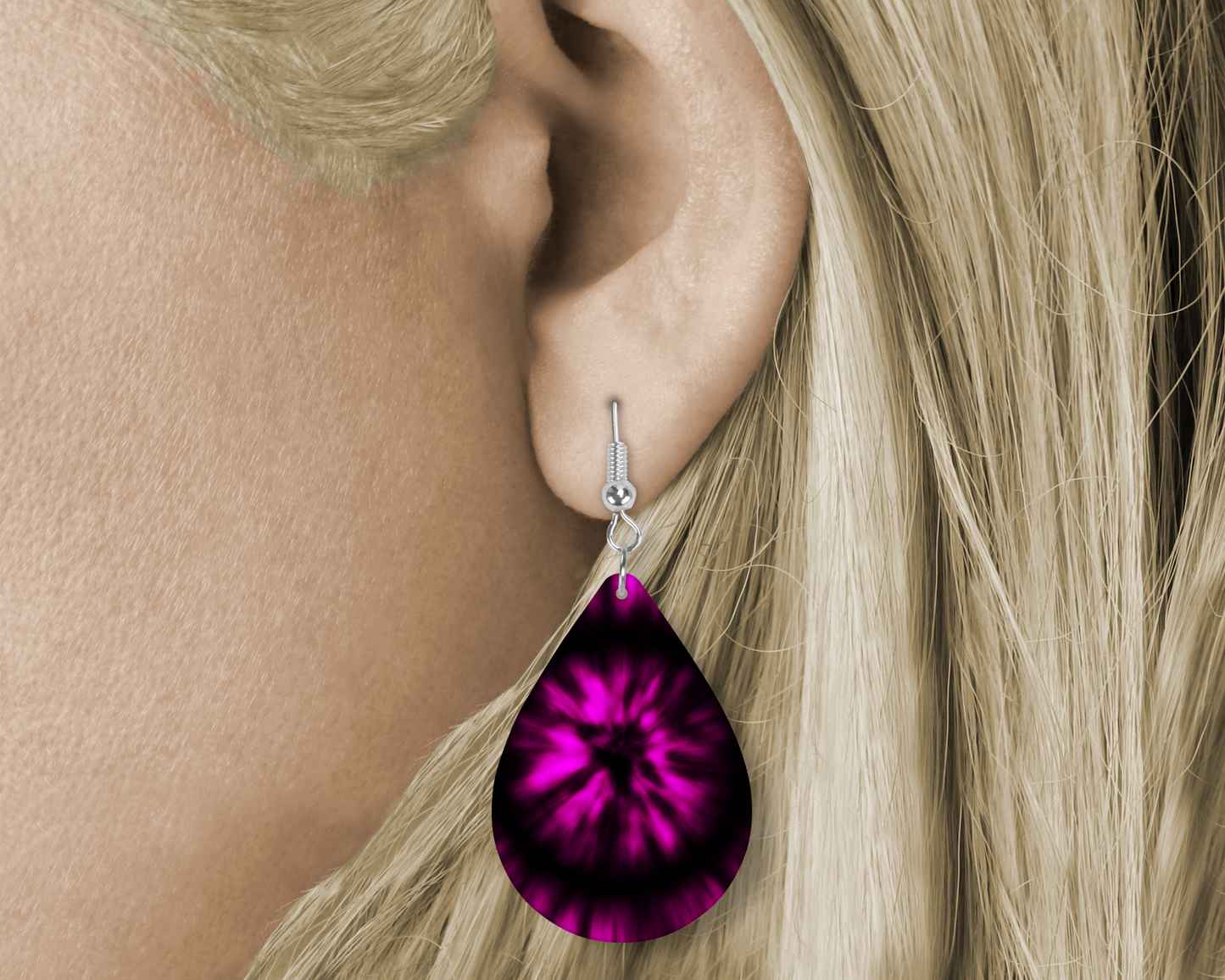 Tie- Dye (Sublimated) Tear Drop Earrings