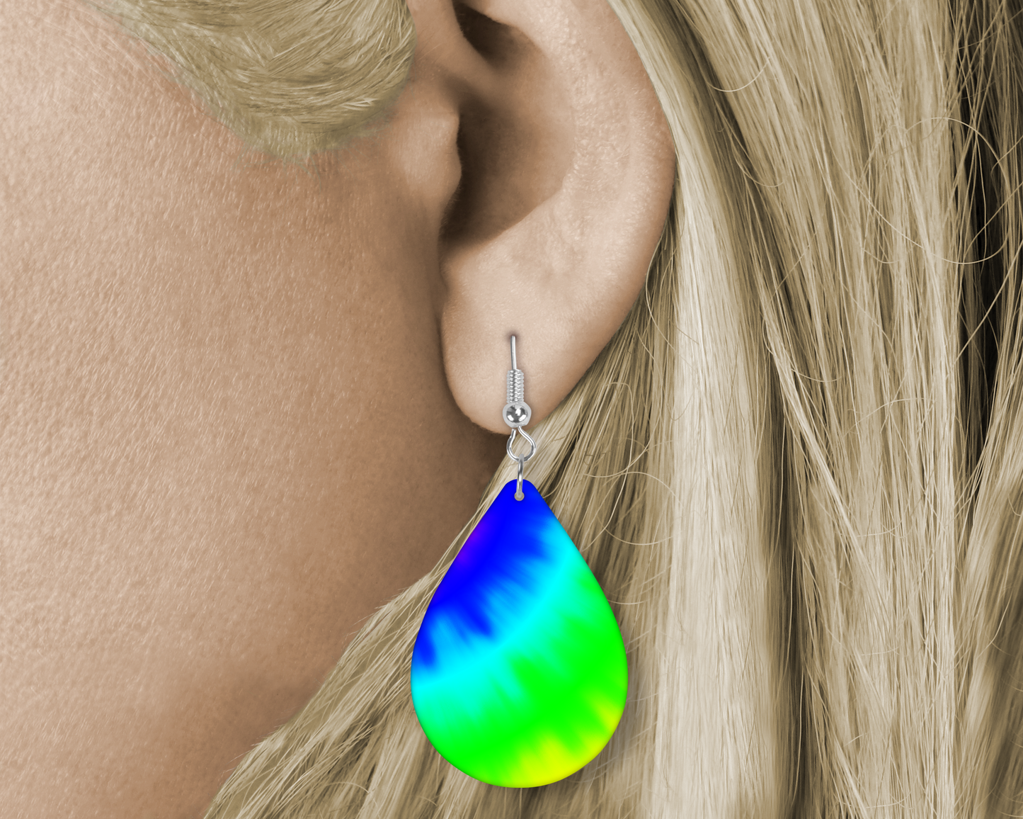 Tie- Dye (Sublimated) Tear Drop Earrings