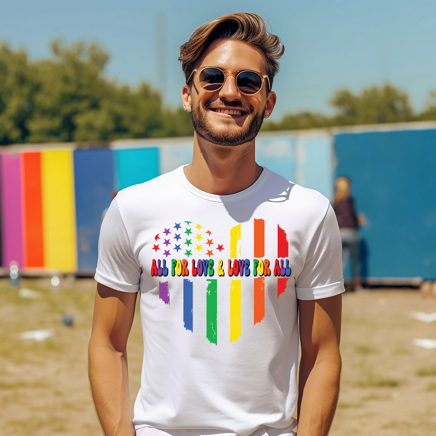 All for love and love for all pride heart flag graphic T-Shirt