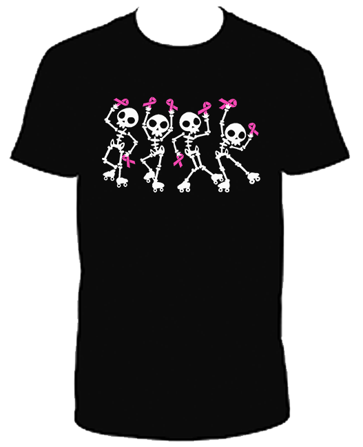 Breast Cancer, Skeleton Skating Shirt Graphic T-Shirt