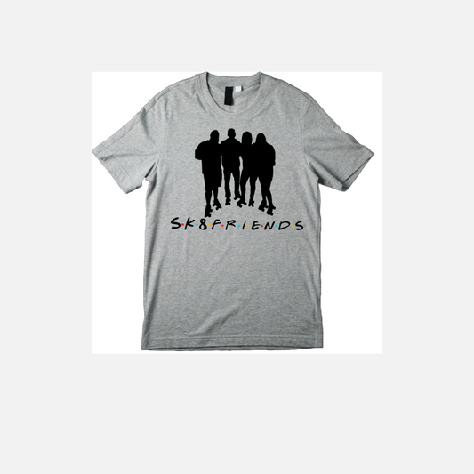 NEW!!! S.K.8.F.R.I.E.N.D.S Graphic T-Shirt. (Grey & White T-Shirt)