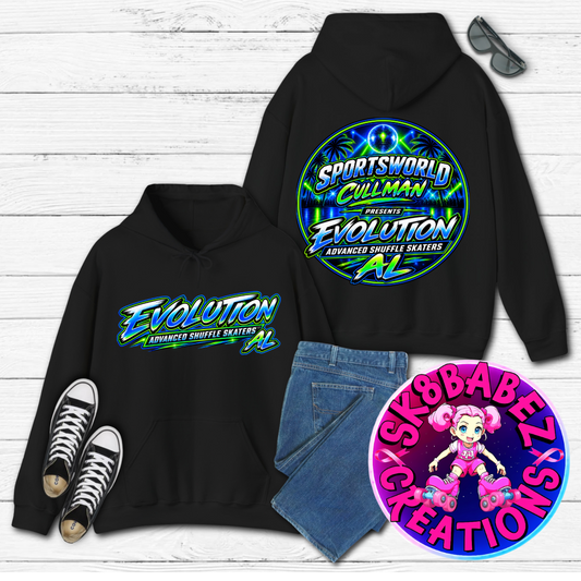 EVOLUTION Hoodies – Advanced Shuffle Skaters |Alabama Edition 🛼💙💚