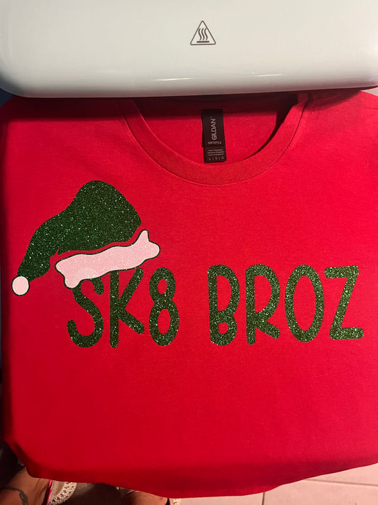 SK8 Broz Christmas hat/ornament Graphic T-Shirt