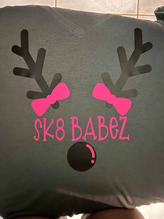 SK8 Babez Reindeer Christmas Graphic T-Shirt