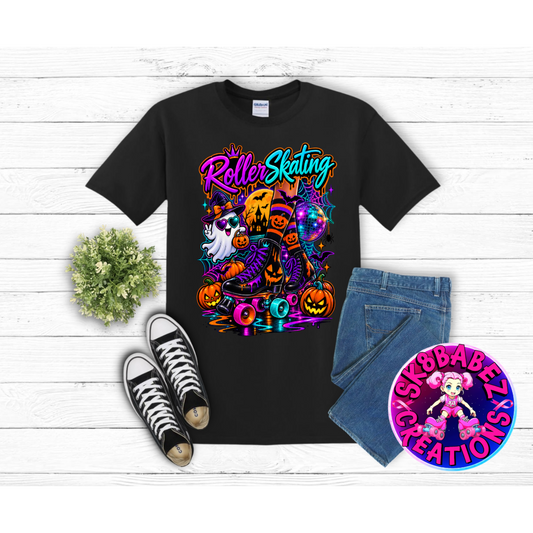 🎃 Roller Skating Halloween Vibes T-Shirt 👻🛼🪩