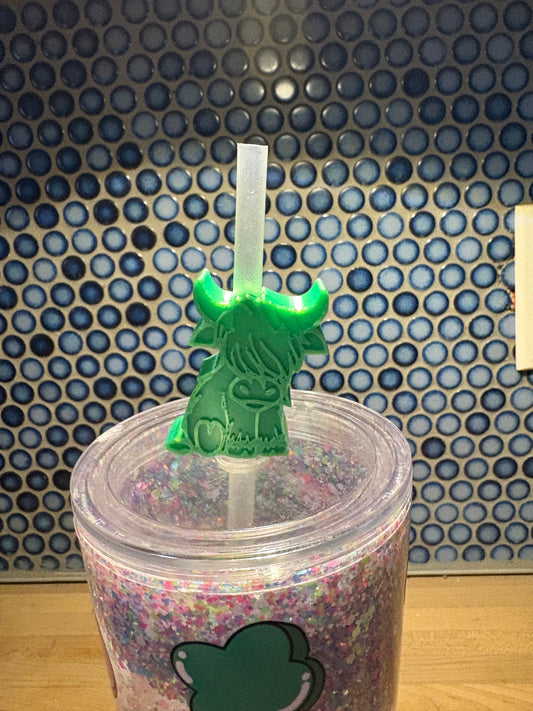Straw Topper Highland Cow
