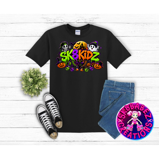 🎃 SK8KIDZ Halloween Roller Skate T-Shirt 👻🛼