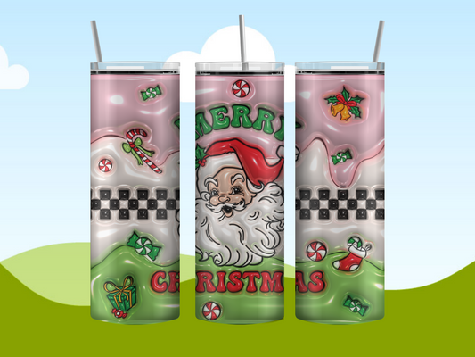 3D Merry Christmas 20 Oz Tumbler