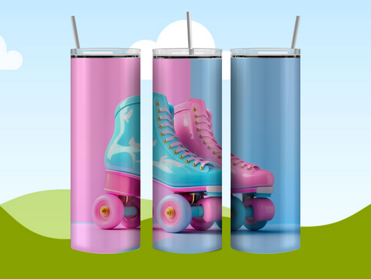 Blue/Pink Roller Skate 20 oz Tumbler