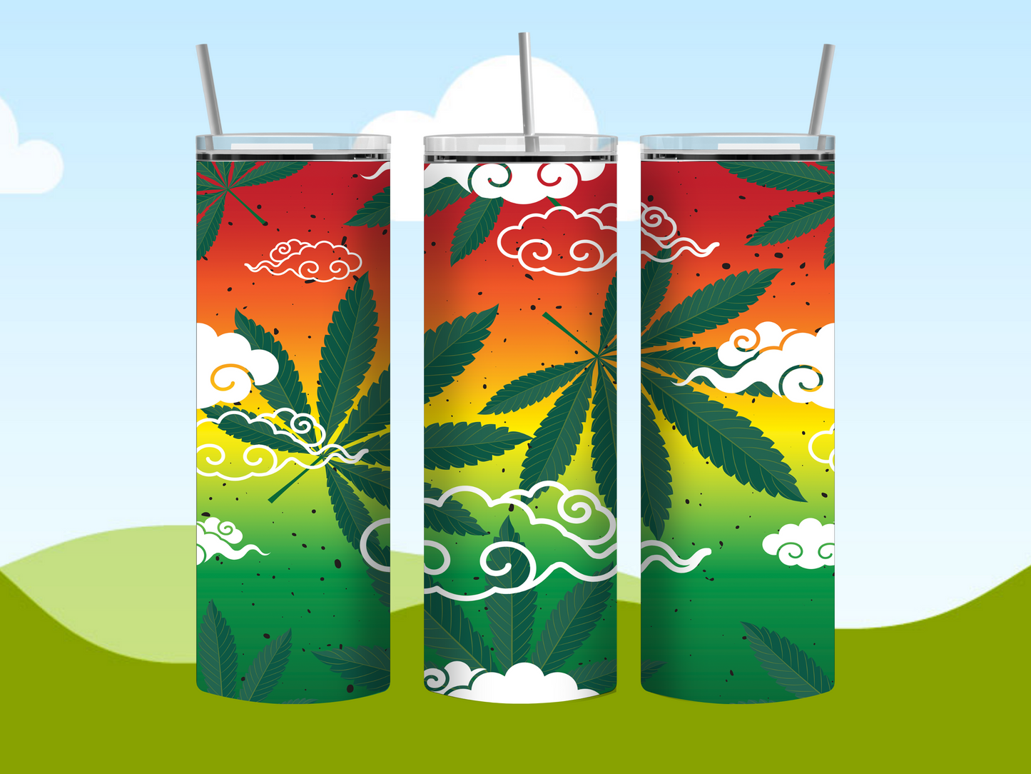 Multicolor Cannabis 20 oz Tumbler