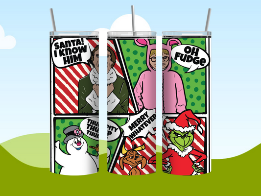 Multi-Christmas Cartoon 20oz Tumbler