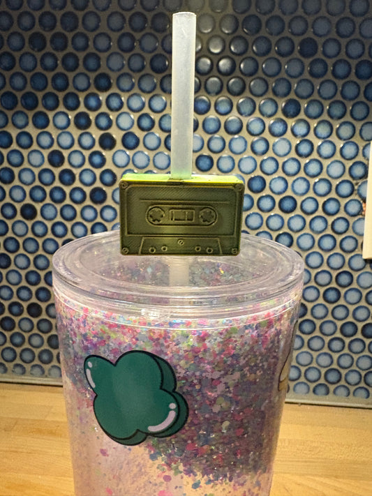 Straw Topper Cassette Tape