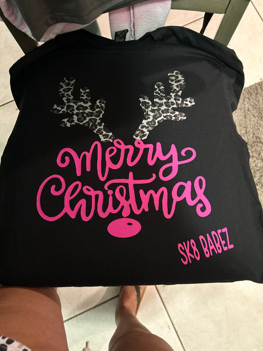 Merry Christmas Reindeer (sk8babez) Graphic T-Shirt