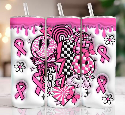 Breast Cancer Groovy 20oz Tumbler