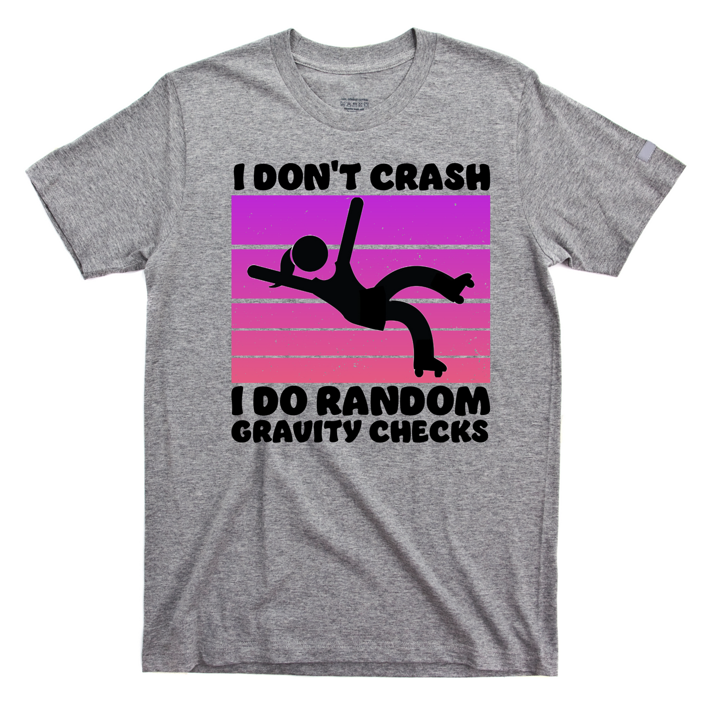 NEW!!! I DON'T CRASH I RANDOM GRAVITY CHECKS GRAPHIC T-SHIRT (WOMEN'S)