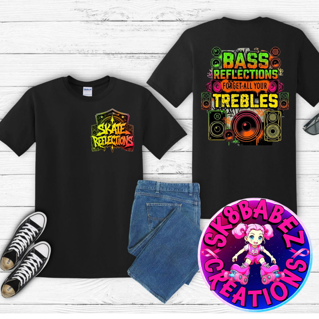 Bass Reflections “Forget All Your Trebles” Tee 🎶🛼