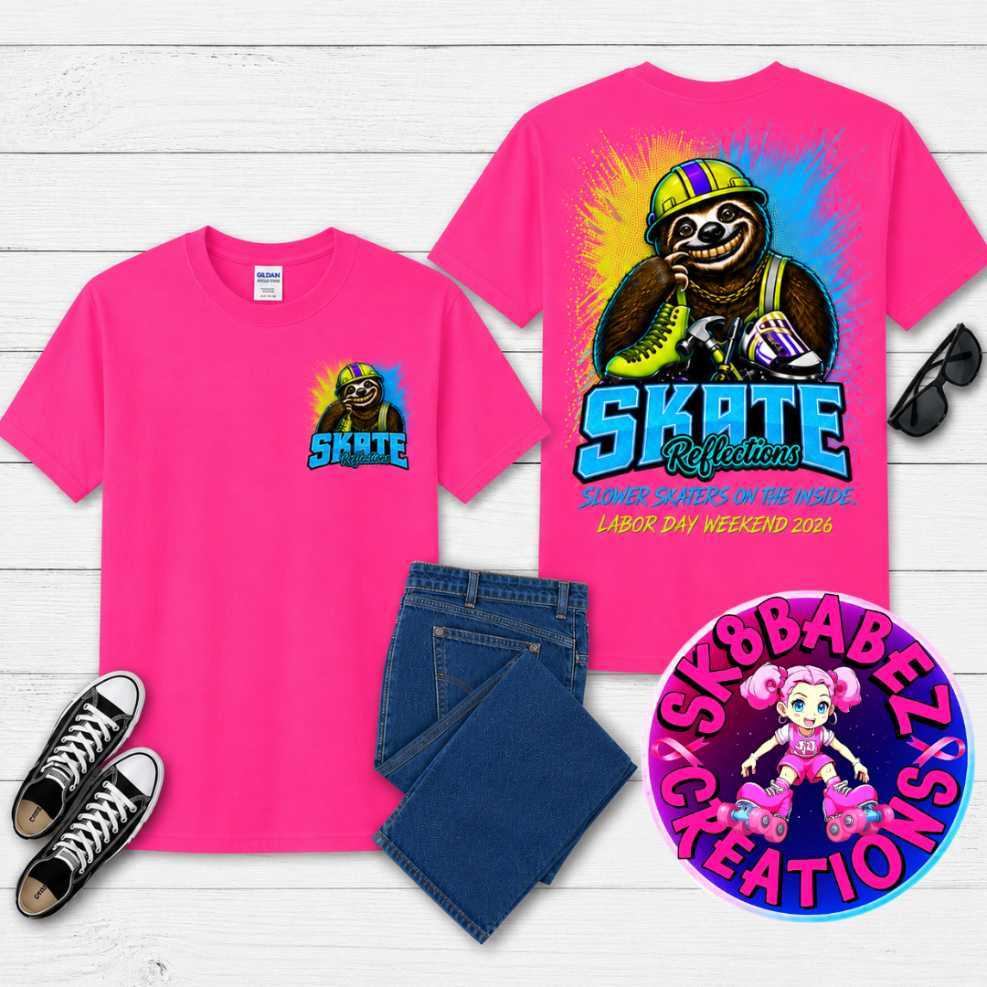 Skate Reflections Labor Day Weekend Event – Work Hard. Skate Faster. T-Shirt