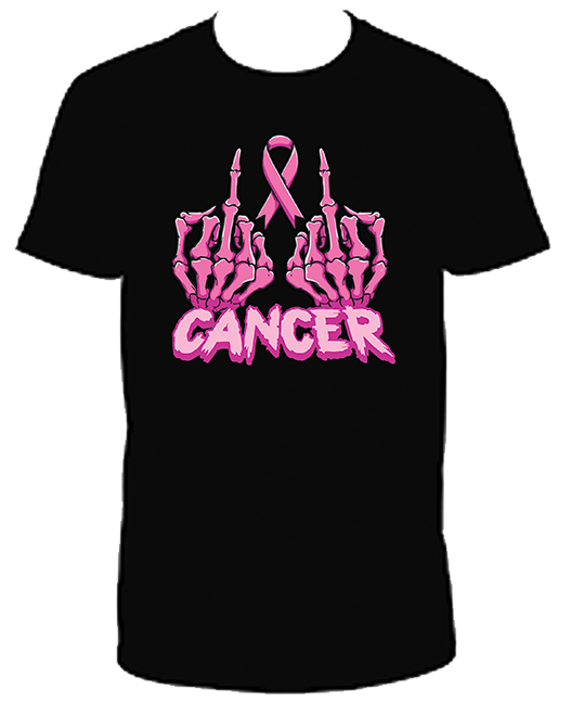 Skeleton hands FU Cancer Graphic T-Shirt