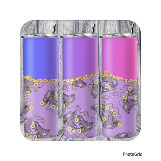 Purple/Pink Roller Skate 20oz tumbler