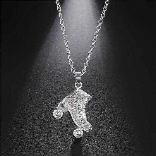 Rhinestone Skate Necklace