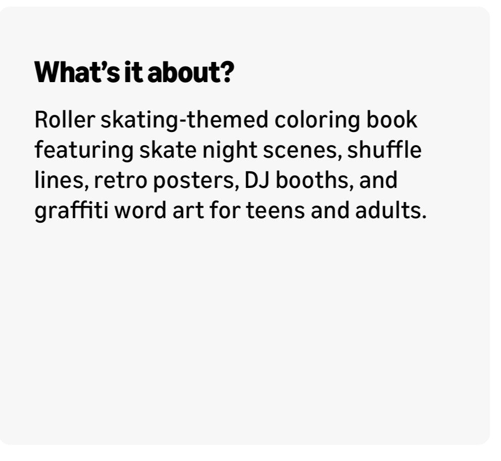 Roller Skate Coloring Book: