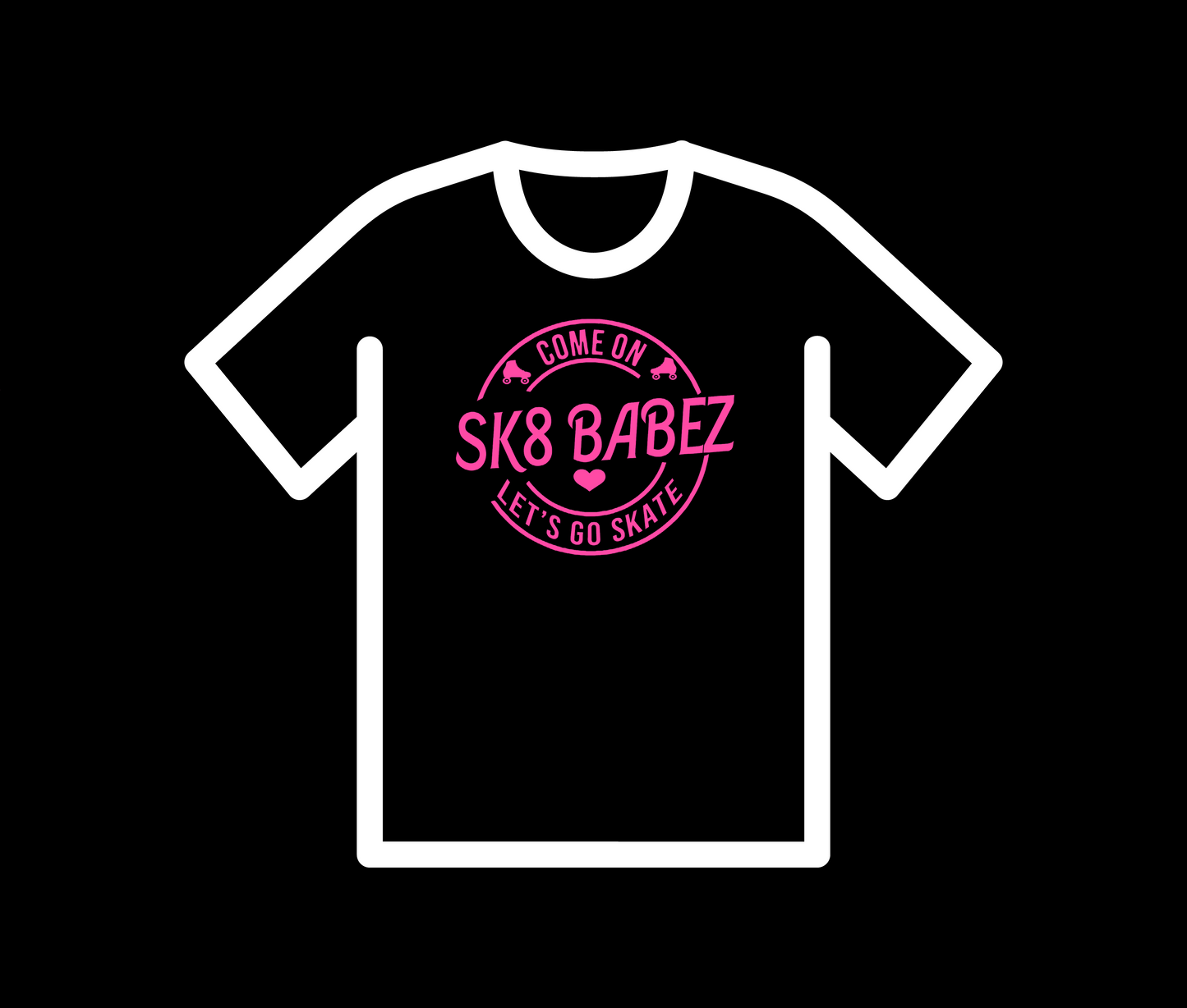 Come on Sk8babez Let's go Skate Graphic T-Shirt (Barbie Collection)