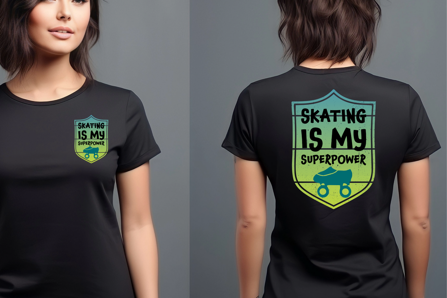 Skating Is My Superpower graphic T-shirt