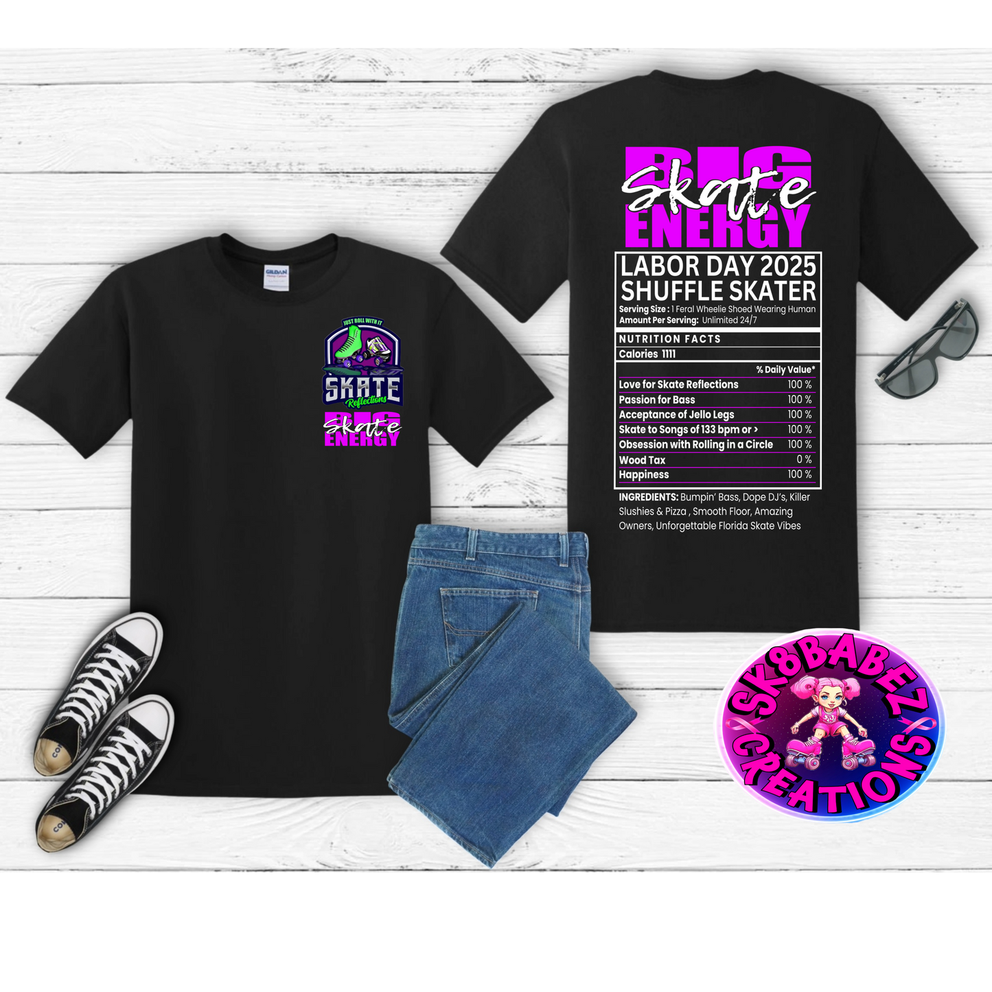 BIG ENERGY Skate Reflections Labor day Event Shirt