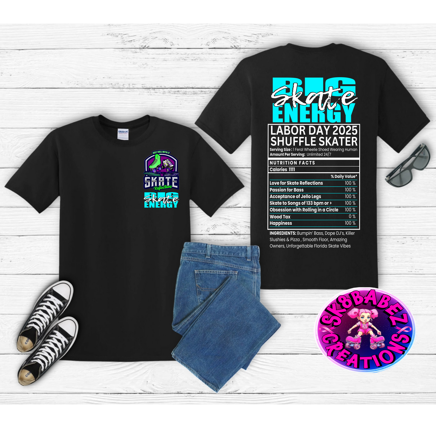 BIG ENERGY Skate Reflections Labor day Event Shirt