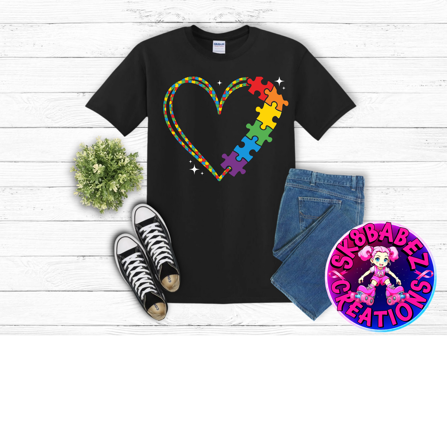 Autism Mom Puzzle Heart T-Shirt